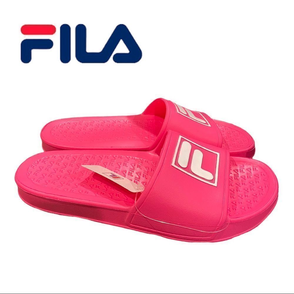 NEW Fila Women's Sleek Slide Big Box Sandals 8 9 10